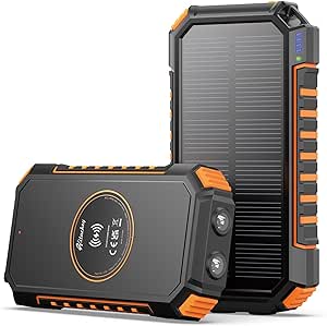 Hiluckey Trådlös Solcellsladdare 26800mAh - produktbild