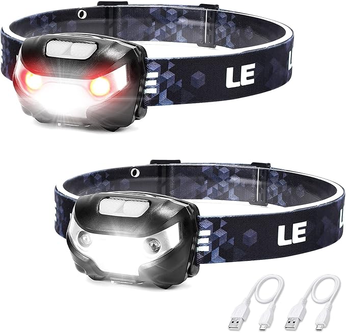 LE Uppladdningsbar LED Pannlampa 2-pack - produktbild