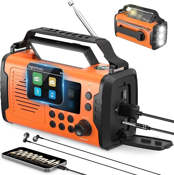NEEMOSI D-09 Vevradio DAB/FM med Bluetooth - 20000mAh Powerbank - produktbild